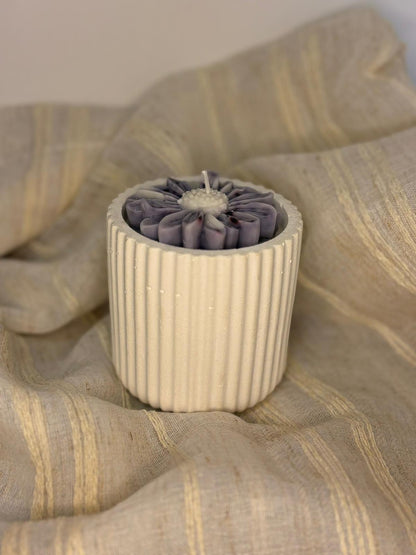 Vela artesanal cilindro en flor